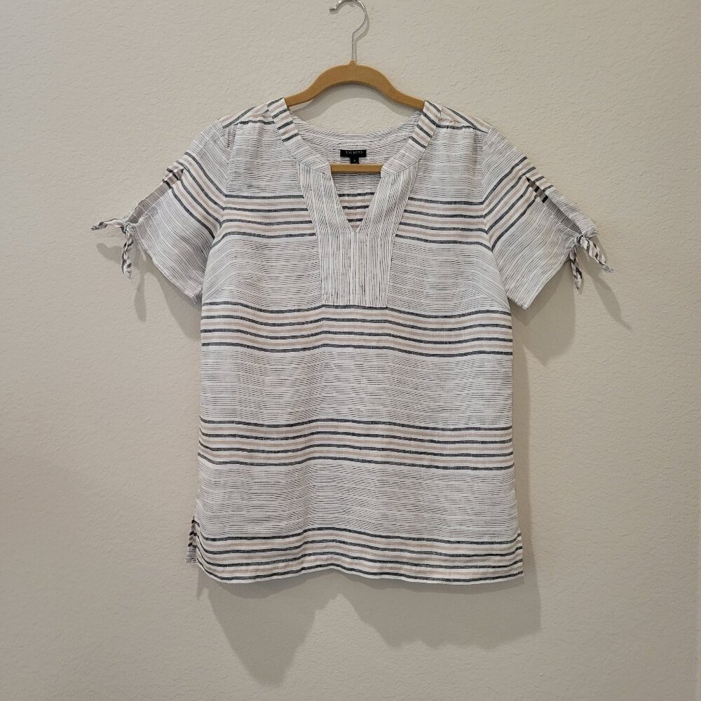 Talbots Linen Short Sleeve Blouse, Size Small